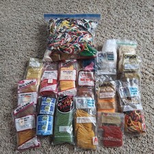 Huge Vintage Lot of Precut Rug Yarn Latch Hook Mixed Colors 70s Caron Red Heart