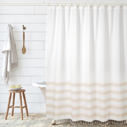 Beige Shower Curtain, 72 inch Shower Curtains for Bathroom, 72"X72", Boho Sho...
