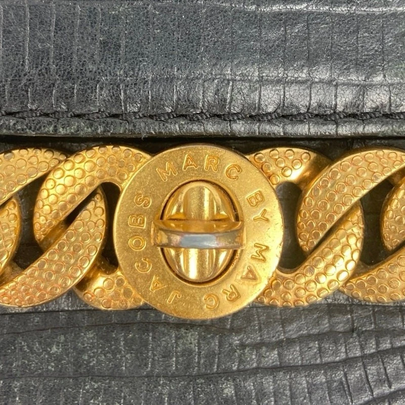 Marc by Marc Jacobs Black Embossed Faux Leather Adjustable Strap Crossbody Bag  - Image 3 of 4