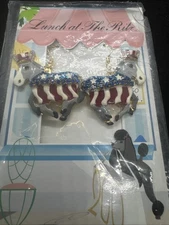 Lunch At The Ritz Vintage New Pierced Democratic Earrings