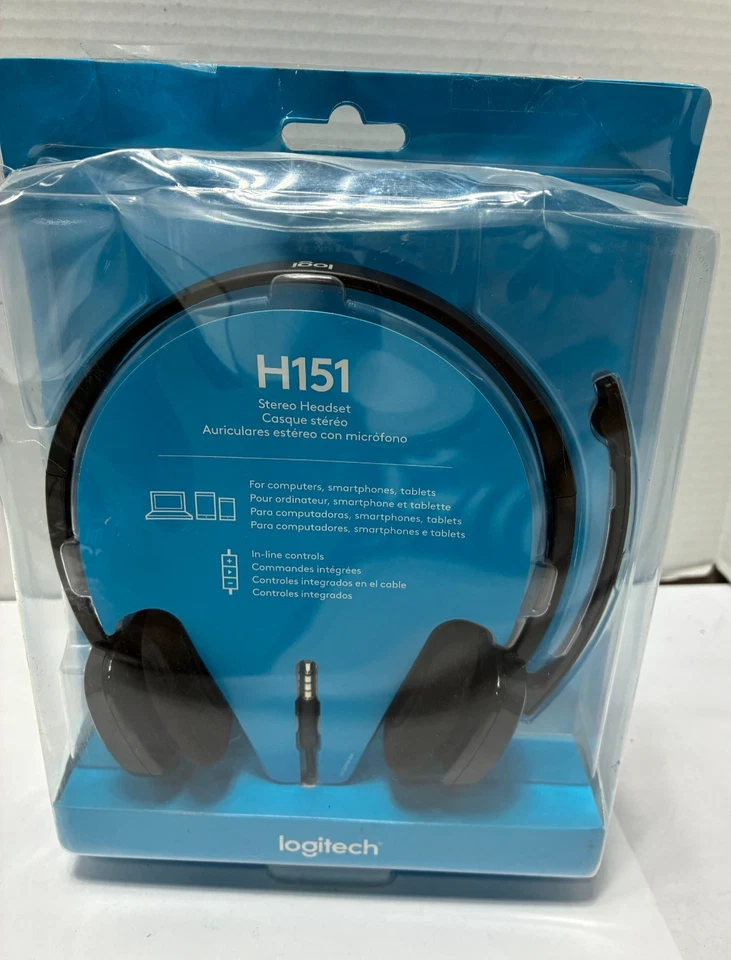 Logitech H151 Stereo Headset 3.5 mm Rotating Microphone In-Line Controls - Image 2 of 4