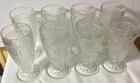 Lot Set of 8 INDIANA SANDWICH GLASS TIARA Clear Iced Tea 6" Tall Glasses Tumbler