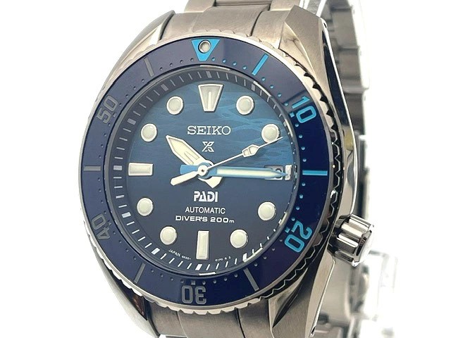 Seiko Prospex PADI SBDC189 Automatic Diver Watch Blue Steel 45mm Men's