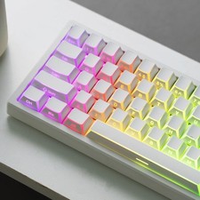 PBT Shine Through Keycaps Manga White Keycap Set Fits Mechanical Keyboard