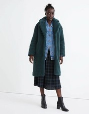 Madewell Long Coat Womens Size Small Spruce G...