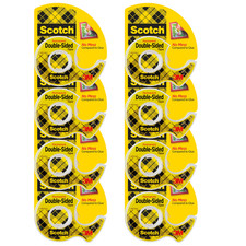 Scotch Permanent Double Sided Tape: 1/2 in. x 6-0.94 yds. Transparent 8 Rolls