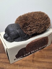 Vintage Boot Shoe Brush Scraper Natural Bristles Cleaner Ornamental Dog Puppy