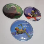 Muppet Button Kermit Rowlf vintage pinbacks w/ easels lot of 3