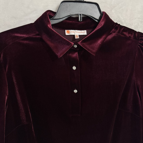 Jude Connally Henley Velvet Mini Dress Size XL Garnet Maroon Boho Gypsy Witch - Picture 16 of 16
