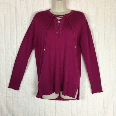 Saks Fifth Avenue Silk Cashmere Sweater Pink Knit Fall Colorful Women's Sz S/P