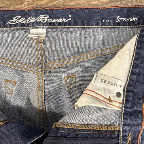 Eddie Bauer Jeans Herren 34X30 Blau Straight Special Dyed Denim Whisker Outdoor - Bild 4 von 15