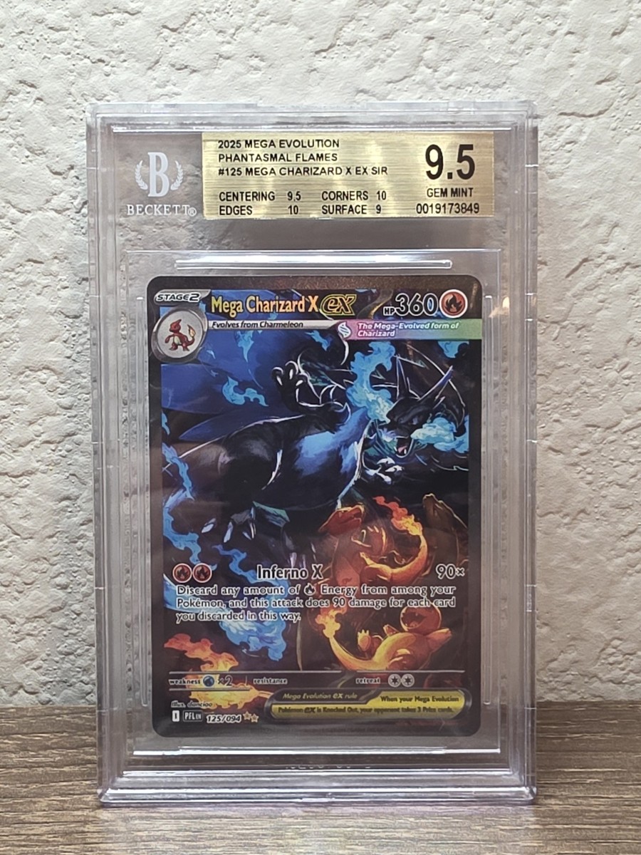 Pokemon Mega Charizard X Ex #125 SIR Phantasmal Flames BGS 9.5 GEM