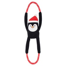 Zippy Paws Holiday Ropetugz Plush Squeaker Dog Toy (Penguin)