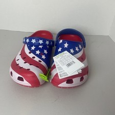 Crocs Clogs American Flag USA Patriotic Classic Slides Men's Size 9 - Women's 11
