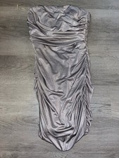 SpeechlessStraplessMetallic Ruched Dress Juniors 7 PartyHomecoming Prom Cocktail