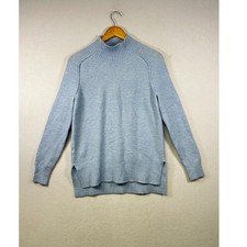 LOFT Light Blue Mock Neck Long Sleeve Sweater Tunic Womens XS Cozy Knit