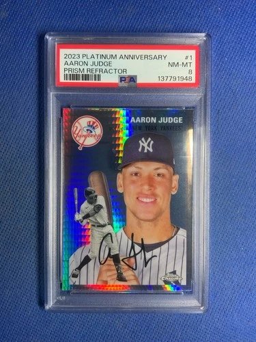 2023 Topps Chrome Platinum Anniversary - Aaron Judge #1 Prism  Refractor Psa 8