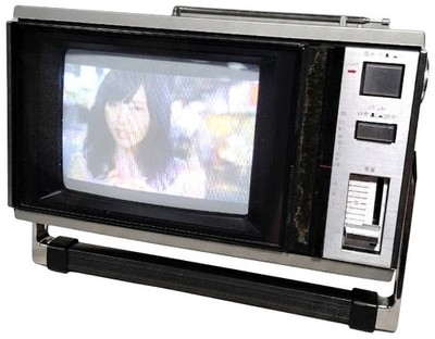 National TH6-X6V Portable CRT TV Vintage Retro Television Tested
