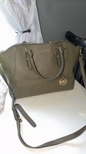 Michael Kors olive green satchel with gold hardware