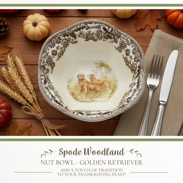 Spode Woodland Hunting Dogs Nut Bowl – Fine Porcelain - Image 2 of 4