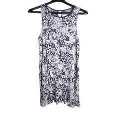 Simply Vera Wang Large Midi Tank Dress / Night Gown Purple Floral Boho Fairycore