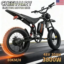 20'' 52V 60V 32AH Electric Dirt Bike  60MPH E-Mountain Bike 6000W E-Motorcycle