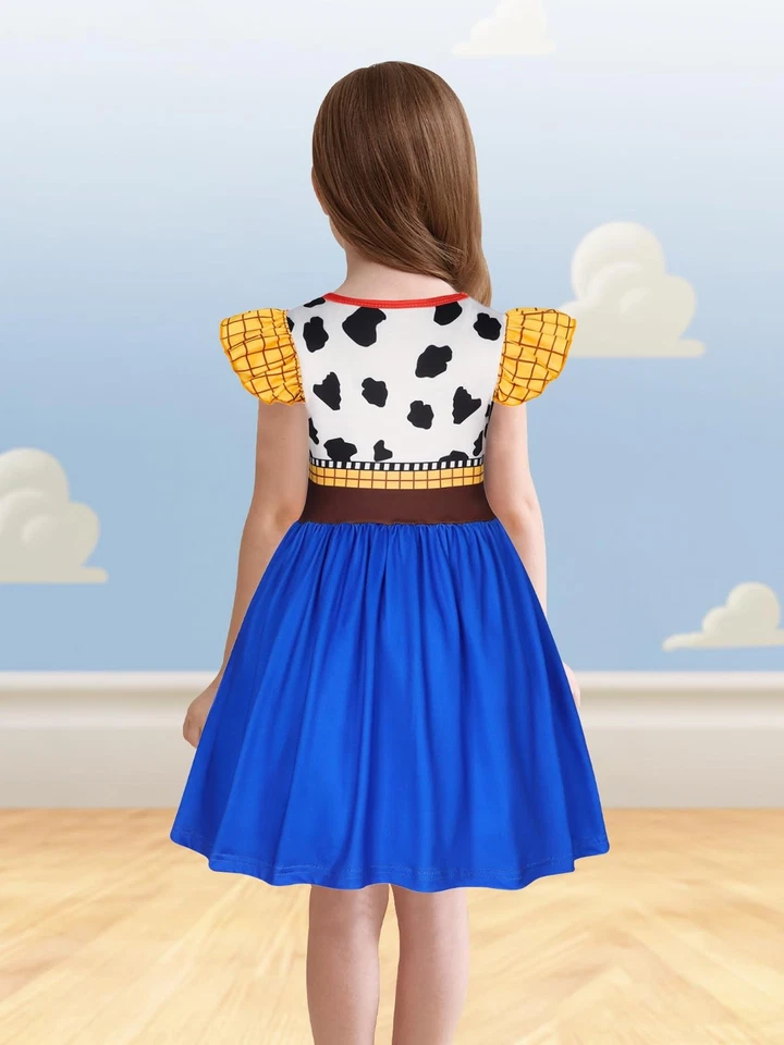 Vestido de princesa feminino fantasia de Halloween infantil roupa cosplay 3-4T - Imagem 3 de 4