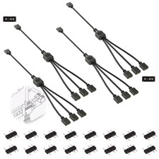 4 Pack 3Pin ARGB Spliter Cables with 16 Male Pins, 1-to-3 Female to Female Ad...