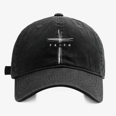 Faith Cross Vintage Dad Hat Minimal Christian Faith Religious Baseball Cap