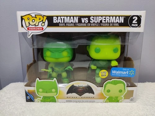 Funko Pop Batman vs Superman Glow in the Dark 2-pak Walmart Exclusive