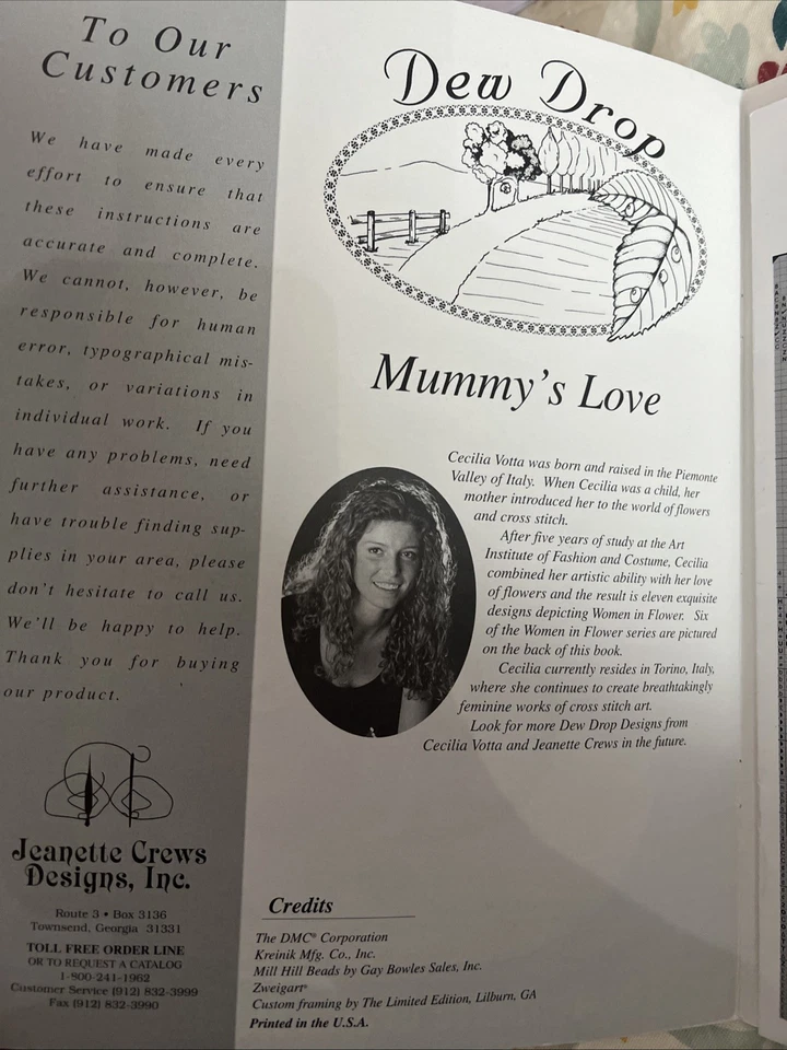 Rare Jeanette Crews Designs MUMMY'S LOVE Cecilia Votta Counted Cross Stitch - Image 3 of 4