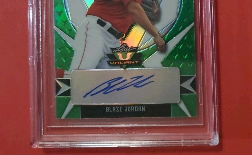 2021 Leaf Valiant BLAZE JORDAN Autograph Rookie Bgs 9.5 Auto 10 GREEN PARALLEL  - Image 2 of 4