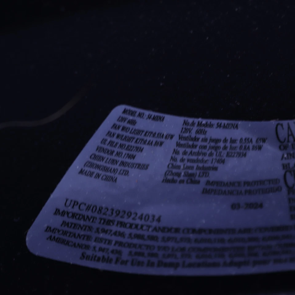 Ceiling Fan Motor Matte Black 92403 - Image 3 of 4