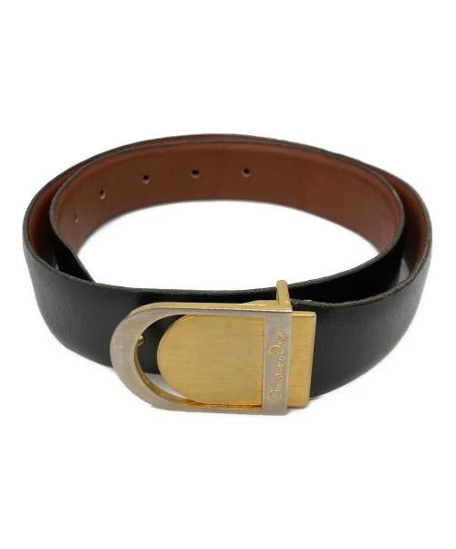 Ceinture Christian Dior cuir noir 8270