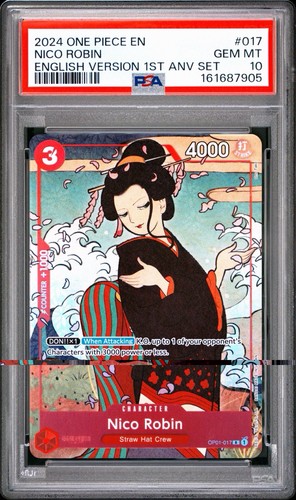 2024 ONE PIECE ENGLISH VERSION 1ST ANNIVERSARY SET #017 NICO ROBIN PSA 10