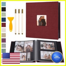Self Adhesive Photo Album Scrapbook 13.2x12.8 Red 120 Pages