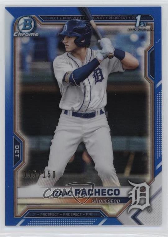 2021 Bowman Draft Chrome Blue Refractor 35/150 Izaac Pacheco #BDC-46 0u9w