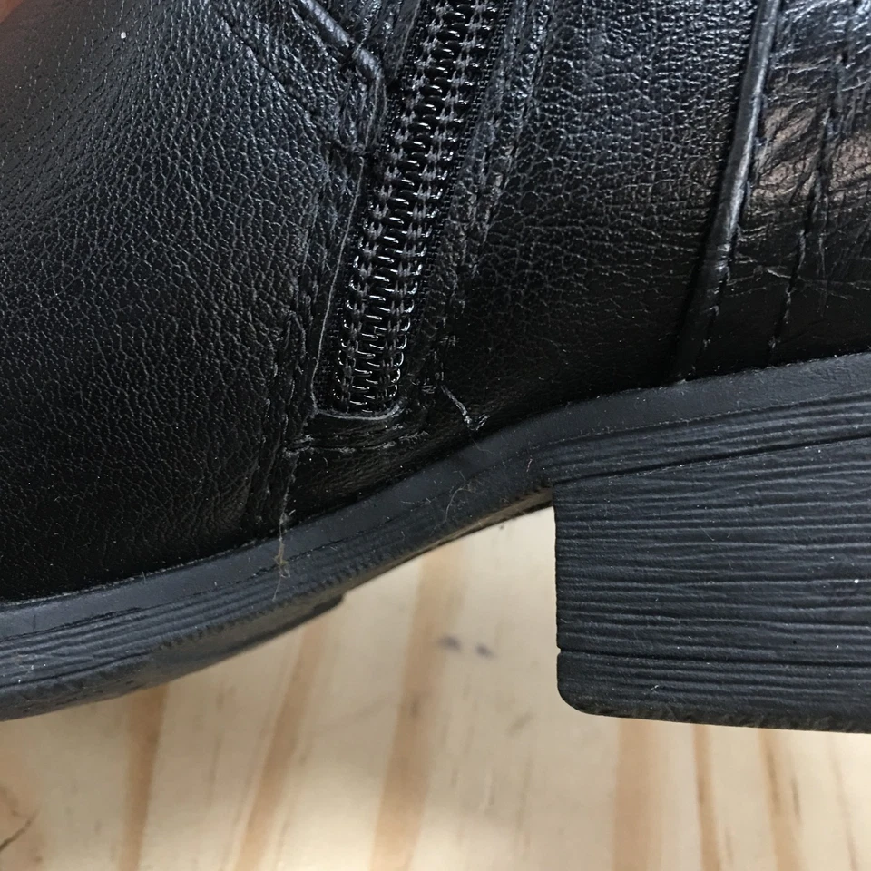 Botas Croft & Barrow para mujer 6,5 m de altura hasta la rodilla negras imitación cuero informales Foto 4 de 4