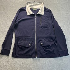 Lauren Active Ralph Lauren Full Zip Track Jacket Womens L Navy Contrast Collar