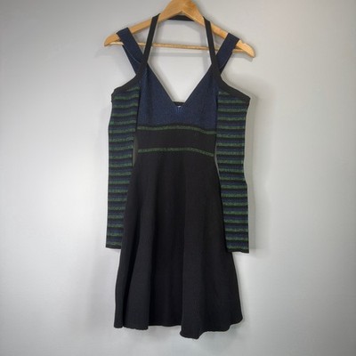 Opening Ceremony Knit Fit Flare Skater Chic Black Metallic Mini Dress NWT S  $475 | eBay