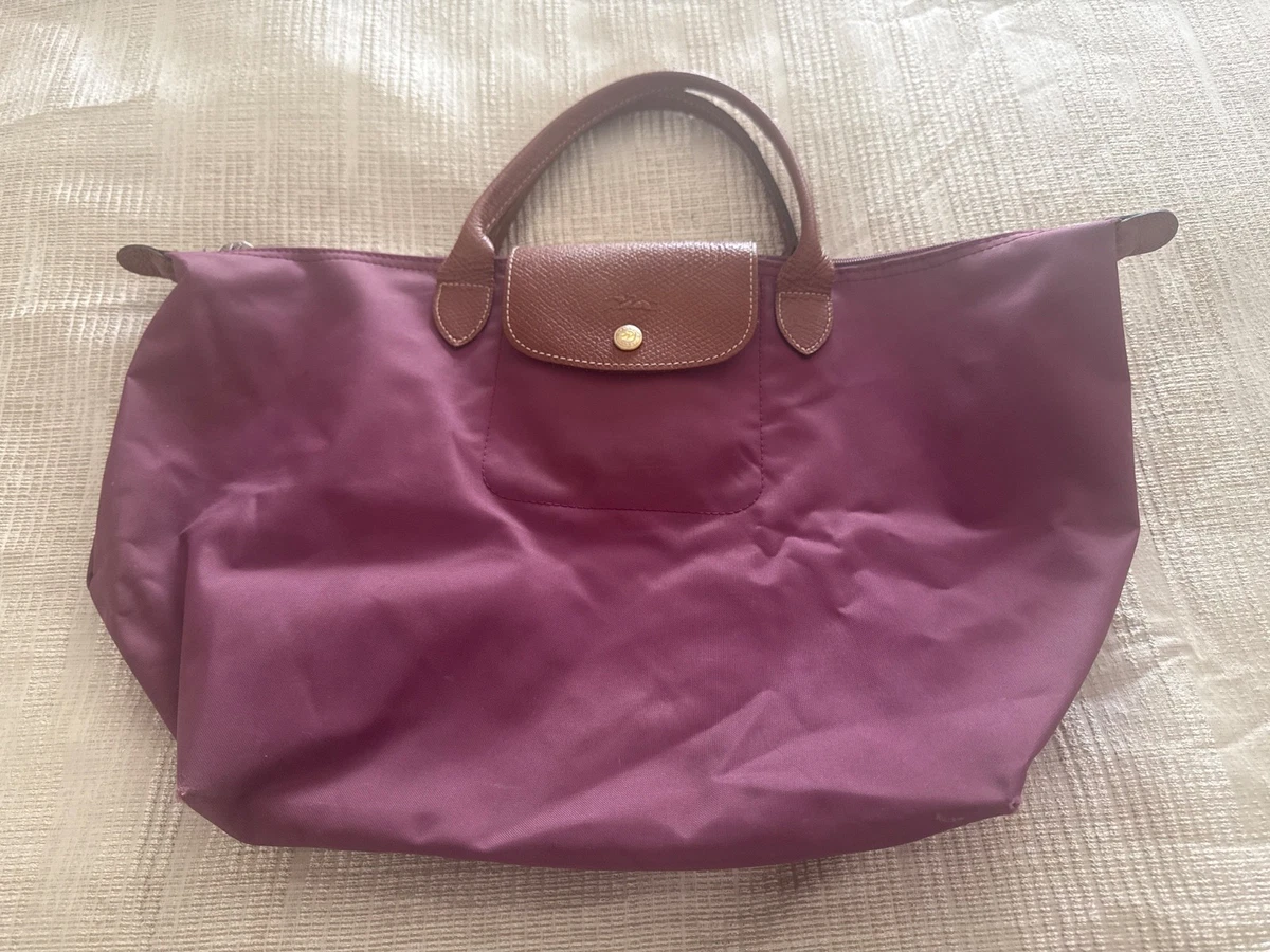 Purple Leather Exterior Longchamp Bags & Handbags for Women for
