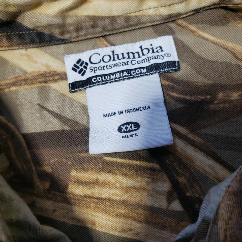 Men's Vintage Columbia DH Marsh Camo Button Down Men's Size XXL 2XL Hunting - Image 4 of 4