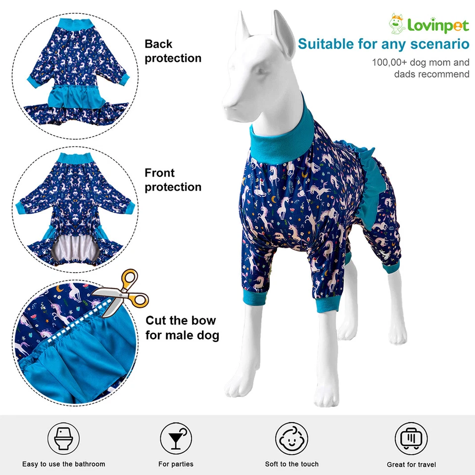 LovinPet Dog Pajamas Thermal Jersey Long Sleeve Warm Festive Tartan for Big Dogs - Image 2 of 4
