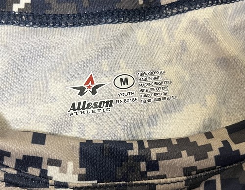 Alleson Athletic Blue Digi Camo Short Sleeve Workout T-Shirt Boy's Medium New - Picture 6 of 6