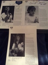 TEAM USA OLYMPICS SIGNED Moceanu Dawes Miller 3 Bio Prints 