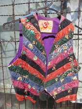 Vintage 1960's patchwork vest boho hippie S