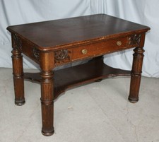 Antique Quarter sawn Oak Library Table on The Hot Collector