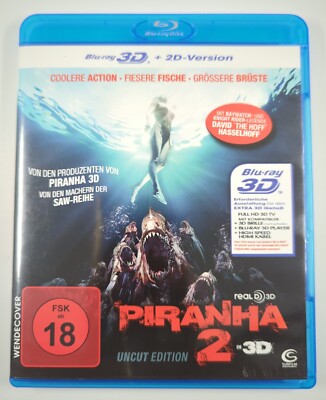 Piranha 2 in 3D - Uncut Edition (3D Blu-ray inkl. 2D Version) Sehr Gut, FSK18