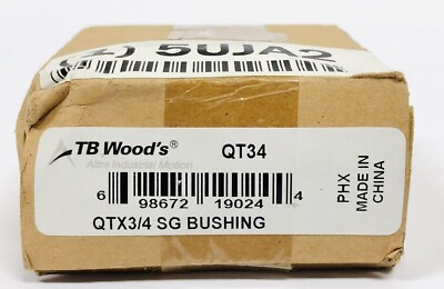 Tb Wood's Qt34 Qd Bushing Series Qtx Bore Dia 3/4 In New in Box