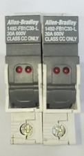 Allen Bradley 1 Pole 30A 600V Fuse Holders Cat No. 1492-FB1C30-L (Lot of Two)